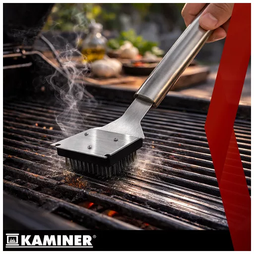 KAMINER 26 részes rozsdamentes acél grill szett hordozható alumínium táskában, steak készlettel