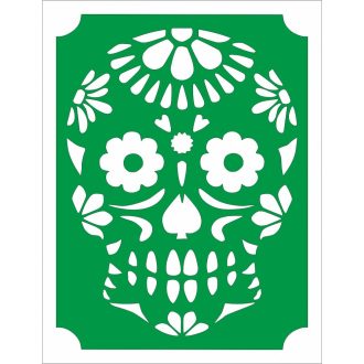   10x8 cm-es Csillám tetoválás sablon -Mexikói cukor koponya 1