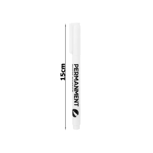 Fehér permanent festékmarker gumiabroncs felújításához, fém és üveg jelöléséhez, 1mm-es hegy