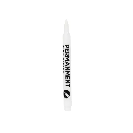 Fehér permanent festékmarker gumiabroncs felújításához, fém és üveg jelöléséhez, 1mm-es hegy