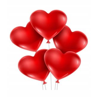Szív alakú gumi lufi piros