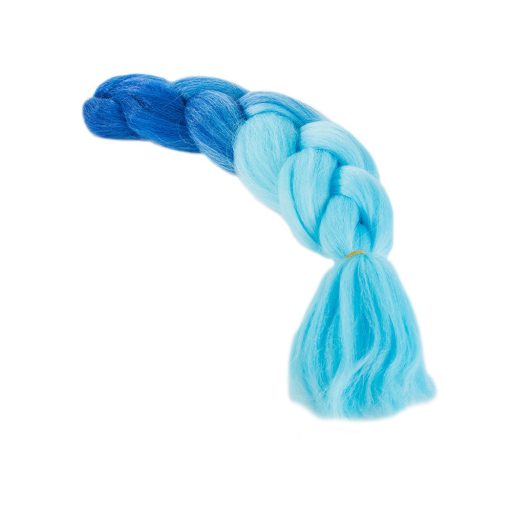 Szintetikus haj színes afro-ombre fonathoz - Sötétkék/kék
