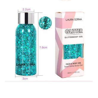 Laura Serna Chunky face and Body glitter gel - Türkiz