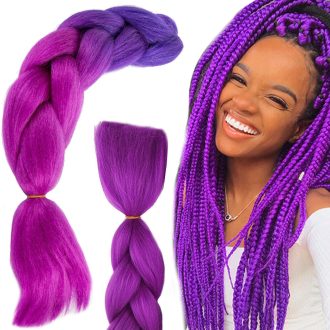 Szintetikus haj színes afro-ombre fonathoz - Lila