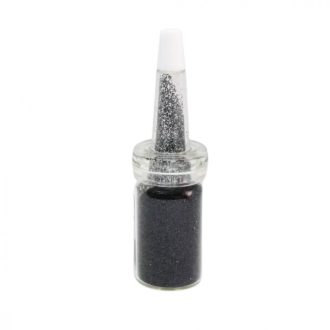 Csillámpor csőrös üvegben - Fekete 7 ml