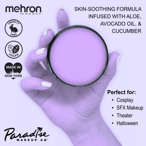 Mehron Paradise Makeup AQ Pastel Purple (40 g) – Pasztell lila arcfesték, vízbázisú testfesték