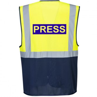   Vezetői Kéttónusú láthatósági mellény - Press, Photo, Sajtó, Fotó felirattal