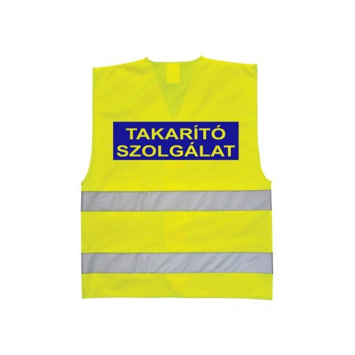 LÁTHATÓSÁGI BIZTONSÁGI MELLÉNY - Takarítás, Takarító szolgálat, Cleaning felirattal