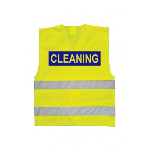 LÁTHATÓSÁGI BIZTONSÁGI MELLÉNY - Takarítás, Takarító szolgálat, Cleaning felirattal