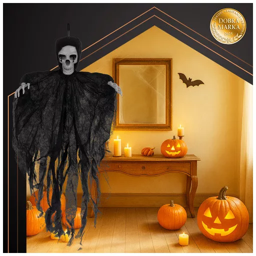 Ruhhy Fekete Akasztós Csontváz Dekoráció 70 cm - Halloween Zombi Szellem Dísz