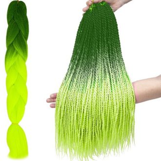   Szintetikus haj színes afro-ombre fonathoz - Zöld/neon zöld