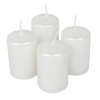Adventi gyertya metál fehér 4db/cs 40x60 mm