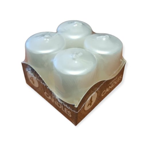 Adventi gyertya metál fehér 4db/cs 40x60 mm
