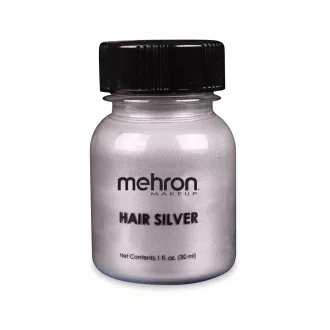 Mehron Hair Silver 30 ml – Ideiglenes folyékony ezüst hajszínező ecsettel