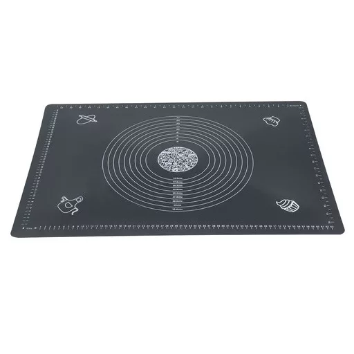 Ruhhy szilikon nyújtó-gyúrólap és sodrófa szett, XXL méretű (70x50 cm) gyúrótábla beosztásokkal, tapadásmentes szilikon sodrófa fa nyéllel, sütéshez és főzéshez