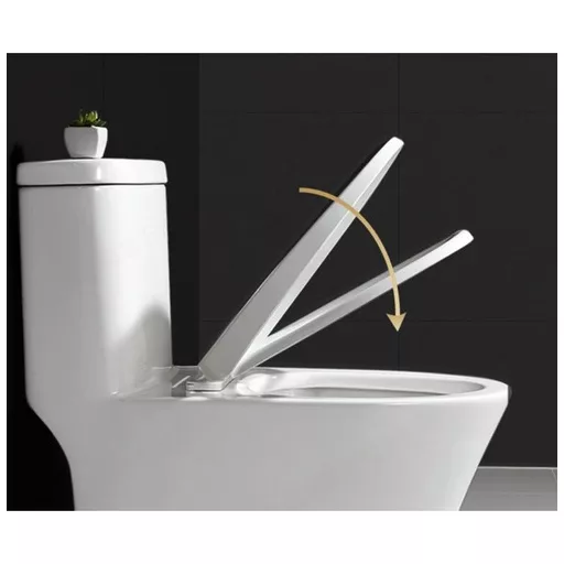 Ruhhy lassú lecsapódású (soft close) WC-ülőke, fehér színű, antibakteriális anyagból, univerzális méretben, modern fürdőszobákba