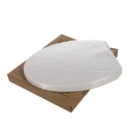 Ruhhy lassú lecsapódású (soft close) WC-ülőke, fehér színű, antibakteriális anyagból, univerzális méretben, modern fürdőszobákba