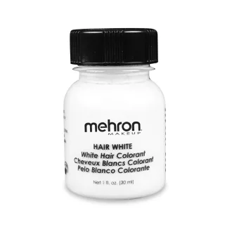 Mehron Hair White 30 ml – Nagyméretű, vízzel lemosható fehér folyékony hajszínező SFX-hez