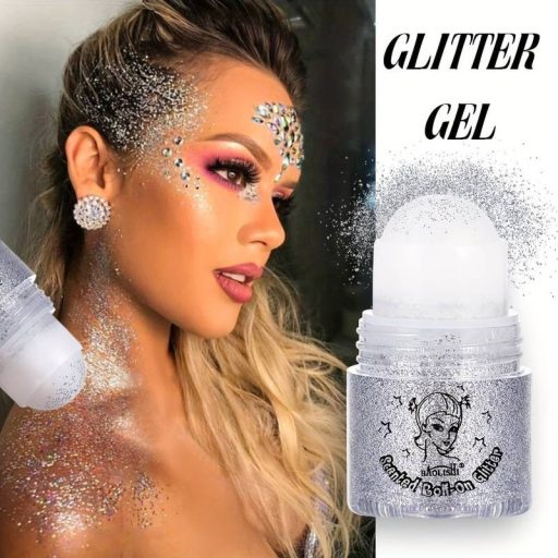Roll-On glitter gel ezüst