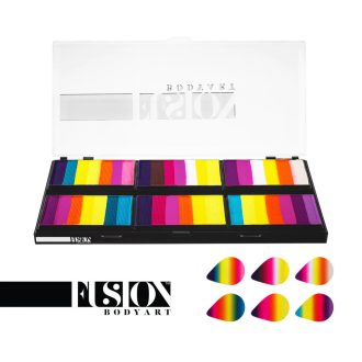   Fusion csíkos arcfesték paletta – Leanne's VIVID RAINBOW szirompaletta