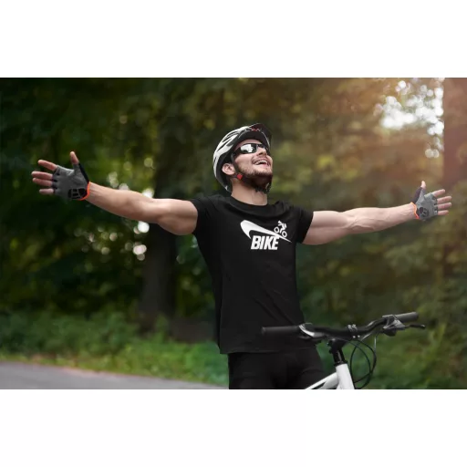 Bike póló, kerékpáros póló, biciklis ajándék, sportos póló, kerékpár sziluett