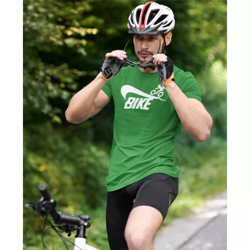 Bike póló, kerékpáros póló, biciklis ajándék, sportos póló, kerékpár sziluett