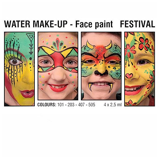 Grimas 4 színű arcfestő készlet Festival