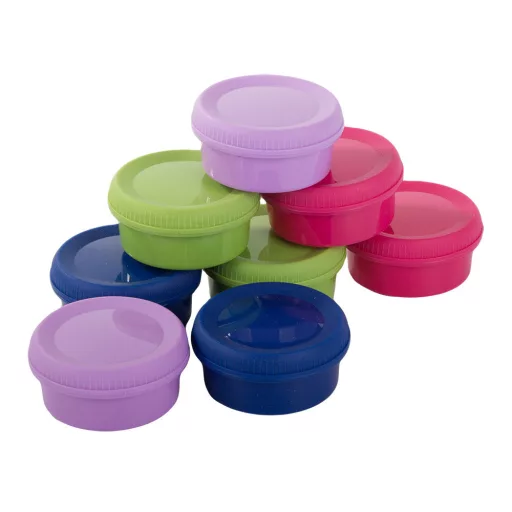 Szósz tároló doboz szett, dip tartó, 80ml, 8 darabos, légmentesen záródó fedél, uzsonnás doboz kiegészítő, piknik,