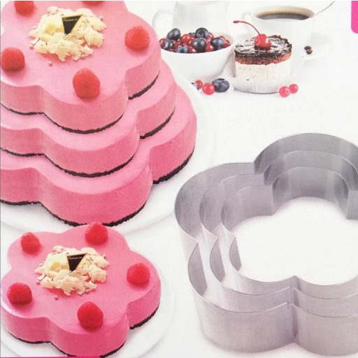 Virág tortaforma szett 3 db-os
