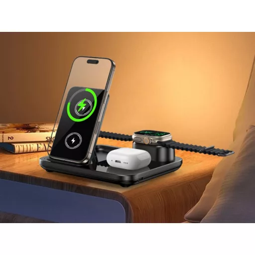 3 az 1-ben indukciós töltő – telefon, óra és fülhallgató töltés