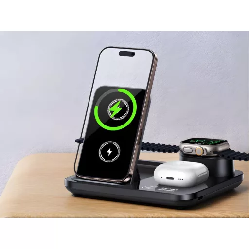 3 az 1-ben indukciós töltő – telefon, óra és fülhallgató töltés