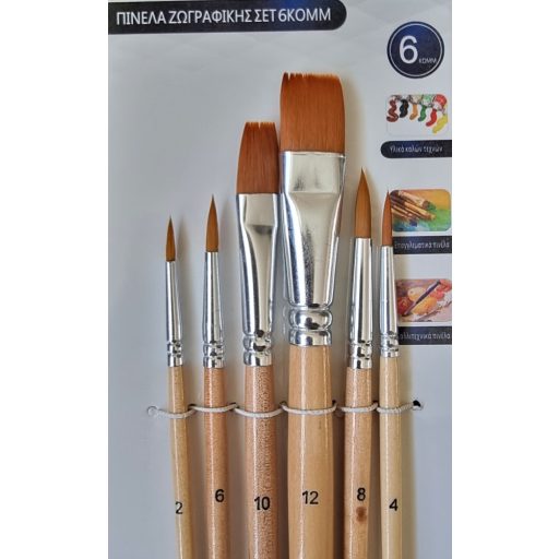 ECSET SZETT, 6 DB-OS, Vegyes natúr fanyél