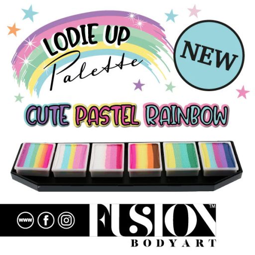 Fusion csíkos arcfesték paletta – Lodie Up Cute Pastel Rainbow