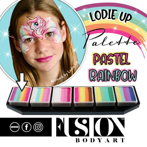 Fusion csíkos arcfesték paletta – Lodie Up Cute Pastel Rainbow