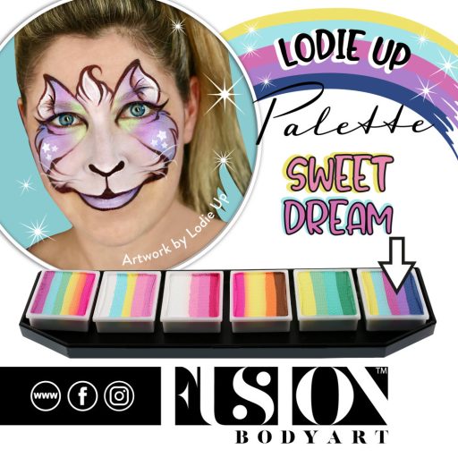 Fusion csíkos arcfesték paletta – Lodie Up Cute Pastel Rainbow
