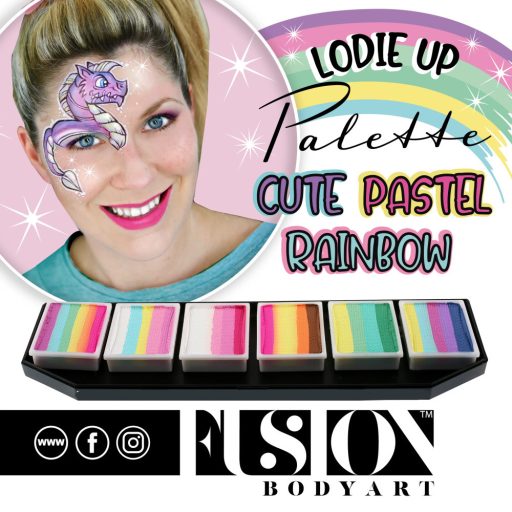 Fusion csíkos arcfesték paletta – Lodie Up Cute Pastel Rainbow