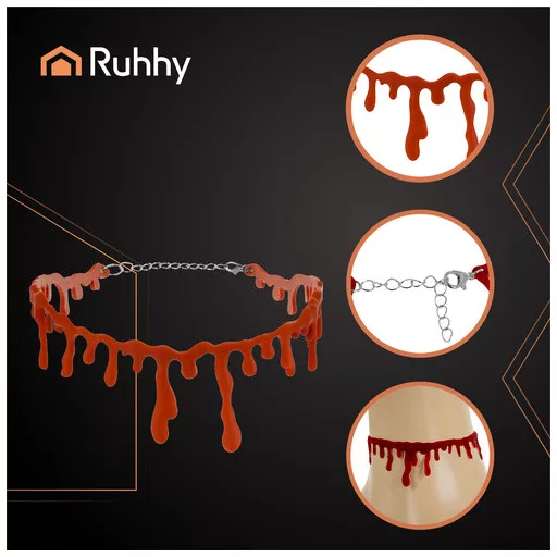  Véres Choker Nyaklánc Halloween Jelmezhez - Elvágott Torok Imitáció