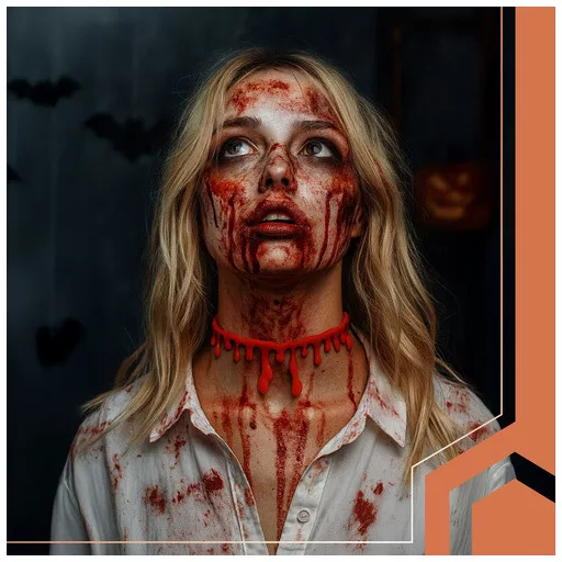  Véres Choker Nyaklánc Halloween Jelmezhez - Elvágott Torok Imitáció