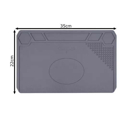 Szilikon szervizszőnyeg, szerelő alátét 35x25cm, elektronikai javításokhoz