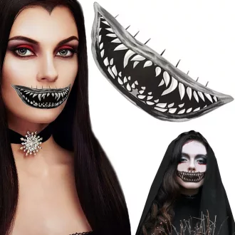 Halloween ideiglenes tetoválás, műfogak, vámpír fogak, zombi sebek tetoválás, lemosható, realisztikus jelmez kiegészítő