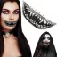 Halloween ideiglenes tetoválás, műfogak, vámpír fogak, zombi sebek tetoválás, lemosható, realisztikus jelmez kiegészítő