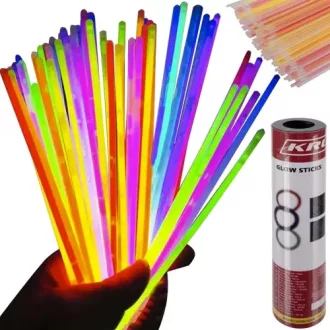 100 darabos vegyes színű világító pálcika szett csatlakozókkal, glow stick party kellék fesztiválokra és bulikra