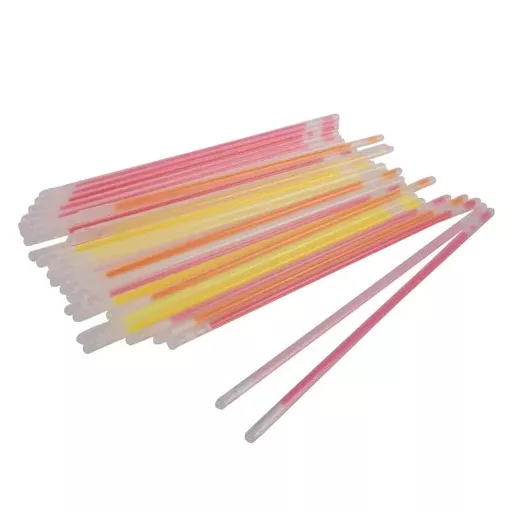 100 darabos vegyes színű világító pálcika szett csatlakozókkal, glow stick party kellék fesztiválokra és bulikra