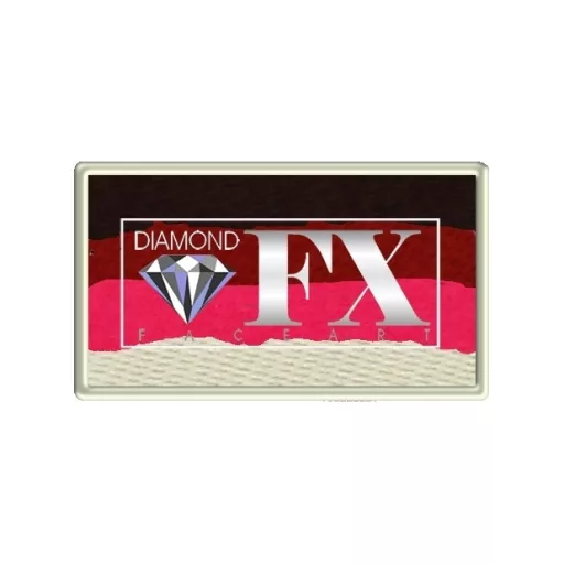 Diamond FX Evil Rose csíkos arcfesték 28g, professzionális "one stroke" festék, bordó fekete pink színek, bőrbarát, vízbázisú.