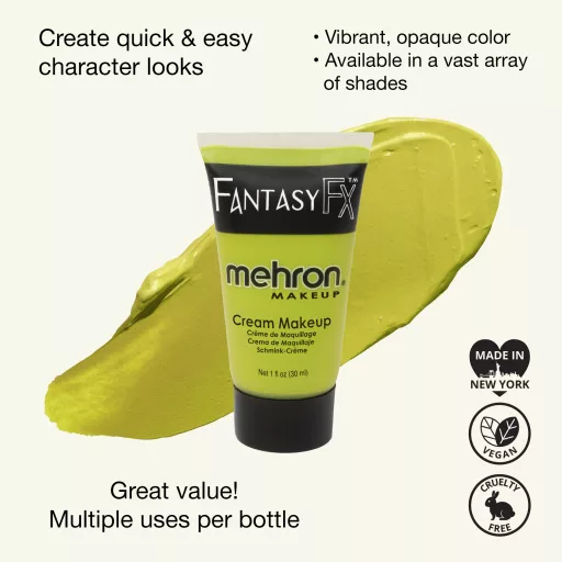 Mehron Fantasy FX Ogre Green (30ml) – Ogre zöld krémfesték, vízbázisú szörny smink alap