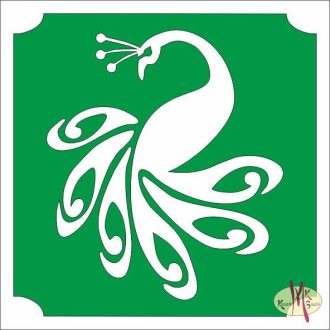 Csillámtetoválás sablon 5x5 cm-es  - Páva 469