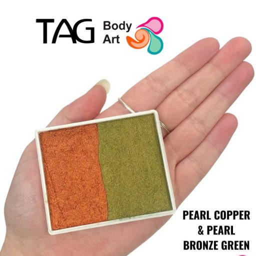 TAG csíkos arcfesték PEARL COPPER & PEARL BRONZE GREEN 50gr