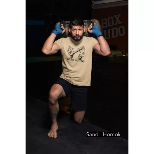 Kickbox Fighting kereknyakú pamut póló kick box mintával uniszex