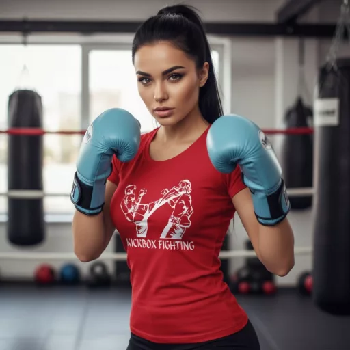 Kickbox Fighting kereknyakú pamut póló kick box mintával uniszex