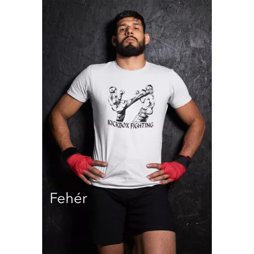Kickbox Fighting kereknyakú pamut póló kick box mintával uniszex